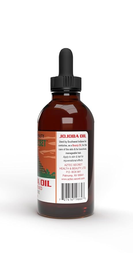 Aztec Secret Jojoba Oil, 4 OZ Deep Hair & Skin Moisturizer - 100% Pure Cold-Pressed and Unfiltered 1 pack