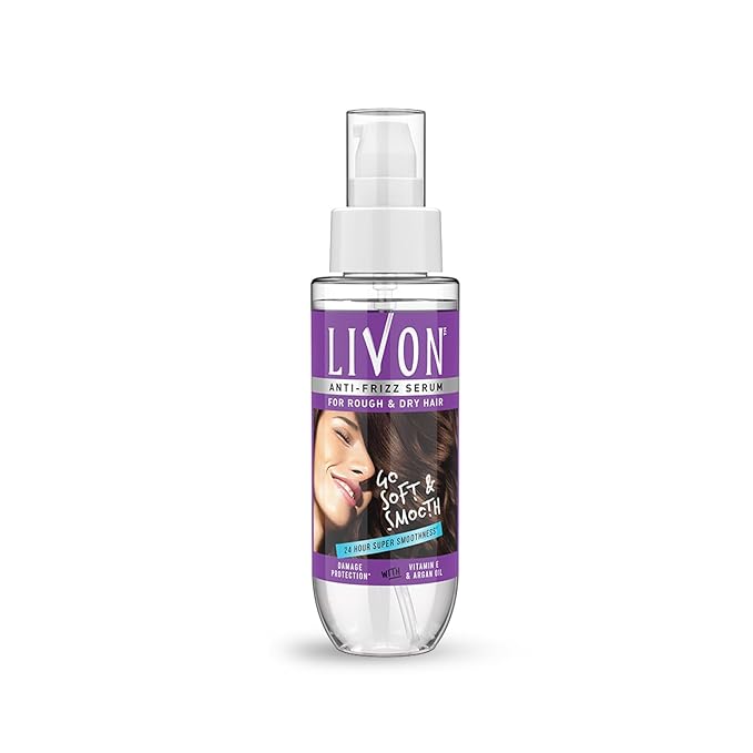 Livon Anti Frizz Serum with Vitamin E & Argan Oil| For Women & Men|For Dry & Rough Hair| 24 hour Frizz Free Smoothness | 3.3 Fl.oz.