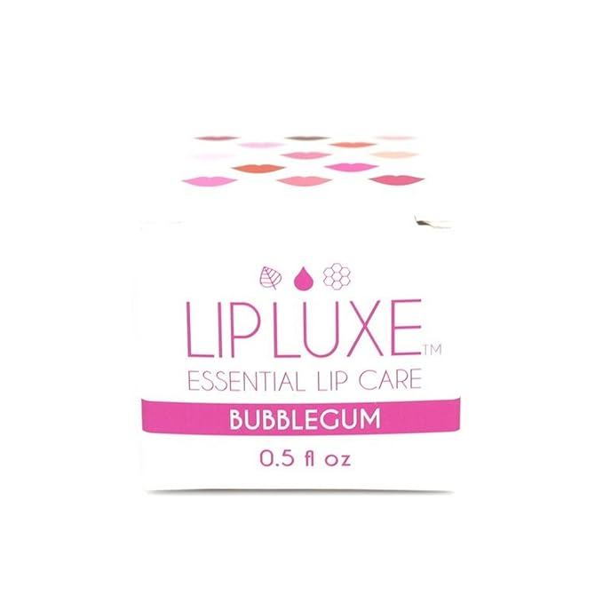 LipLuxe Bubblegum Lip Balm, 0.5 fl oz. — Moisturizing Lip Care for Dry Cracked Lips. Made with Honey, Vitamin E, Coconut Oil, Bubblegum Pink