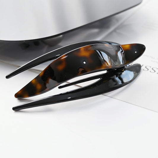 Handmade Celluloid French Design Tortoise Shell Barrettes Side-slide Opening Duck Luxury Fashion Accessories Hair Clip Claw for Women (tortoise)