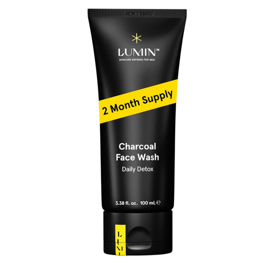 Lumin Charcoal Face Wash for Men – Daily Detox Cleanser, Hydrating Face Wash, Gently Removes Dirt & Oil, Unclogs Pores, Exfoliates, Refreshing Skincare for All Skin Types, 3.4oz