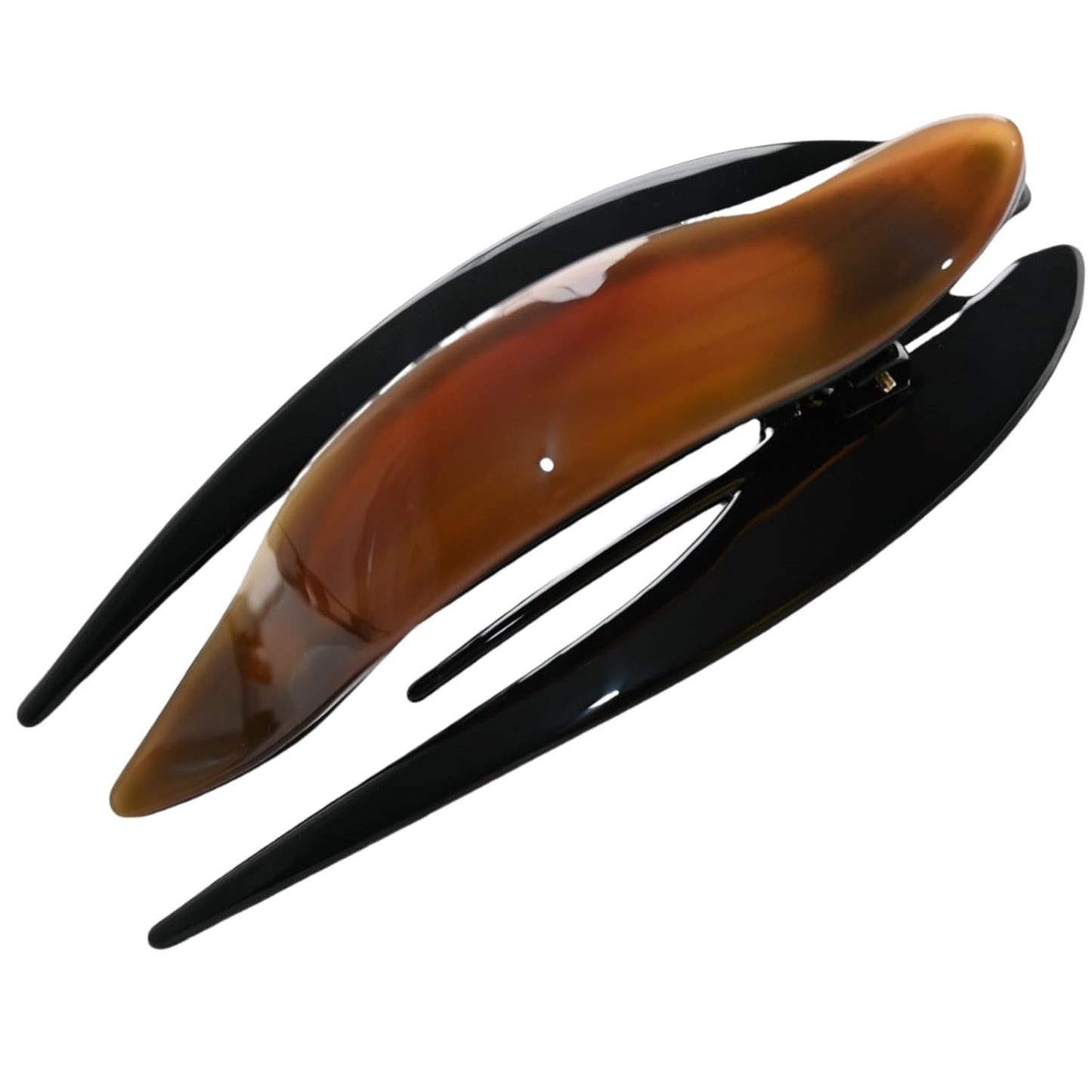 Handmade Celluloid French Design Tortoise Shell Barrettes Side-slide Opening Duck Luxury Fashion Accessories Hair Clip Claw for Women (caramel)