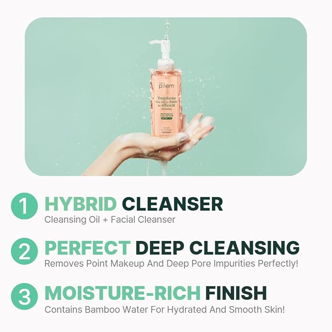 MAKE P:REM Safe Me. Oil to Foam Cleanser, Gentle Transforming Cleanser for Sensitive Skin, Korean Skin Care, 6.76 fl.oz. / 200ml