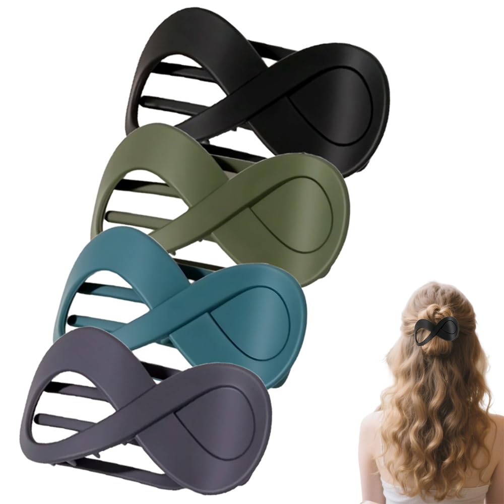 Flat Hair Clips for Women, Resin No-Slip Grip Styling Accessories with 8 Claw Teeth, Lightweight Comfort for Thick Thin Hair, Daily Use (A)