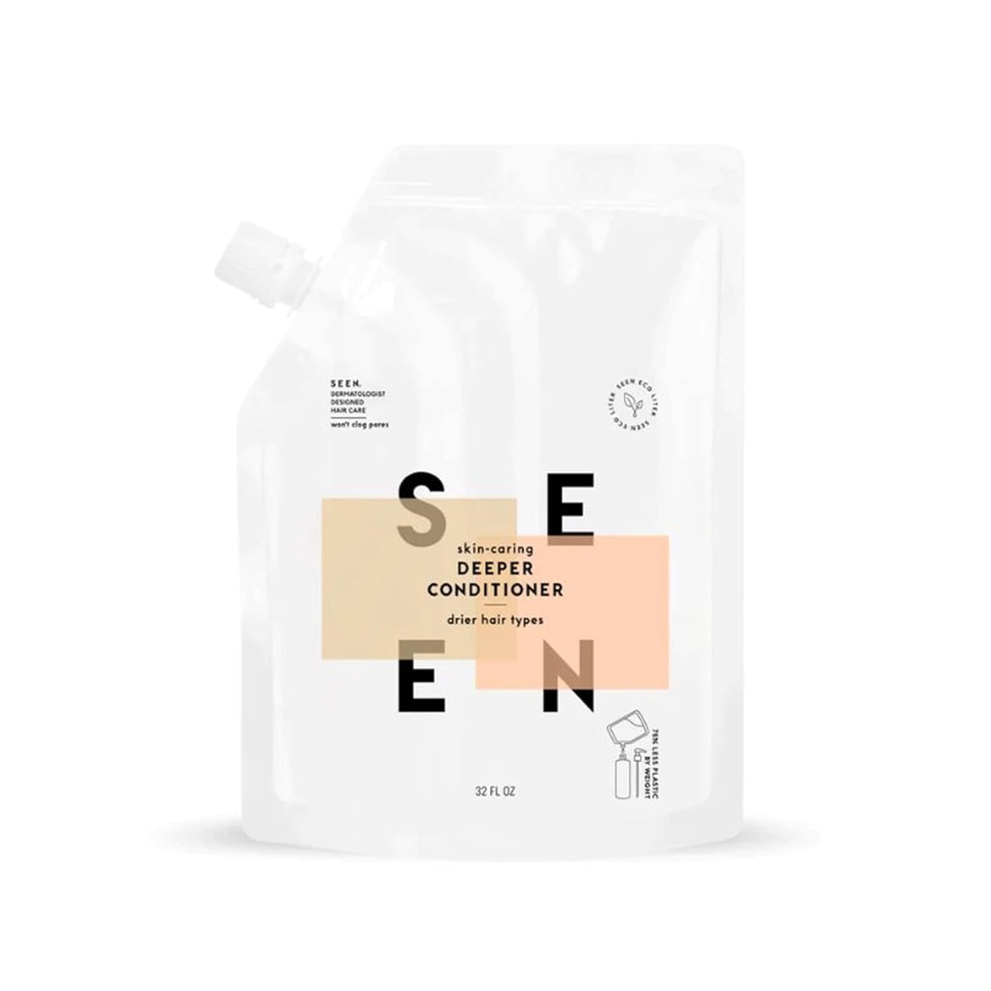 SEEN Deeper Conditioner Eco-Refill- Scented - Non-Comedogenic & Hair Conditioner- Dermatologist-Developed -Safe for Sensitive & Acne Prone Skin