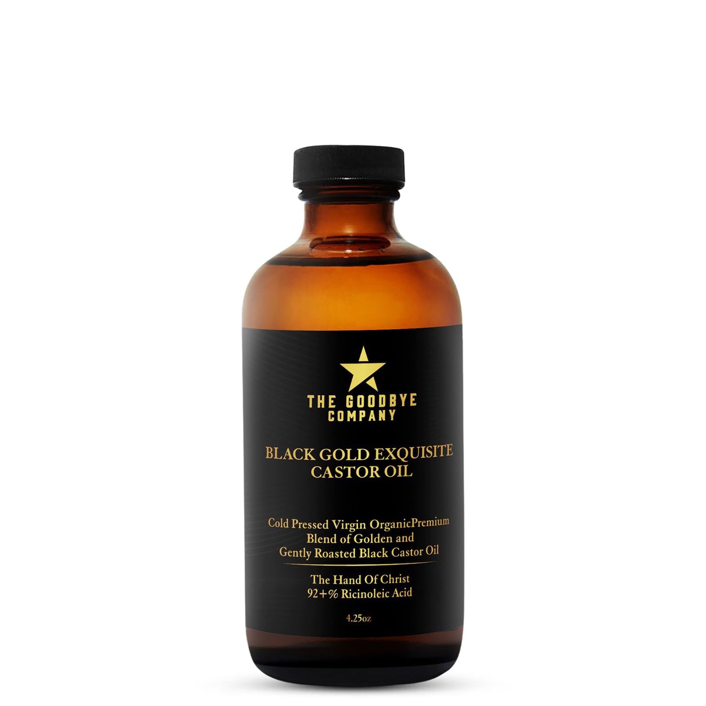 The Goodbye Company Black & Gold Castor Oil Blend – Cold-Pressed & Unrefined – Pure Hexane-Free Oil for Hair, Skin, Body, Eyelashes & Eyebrows