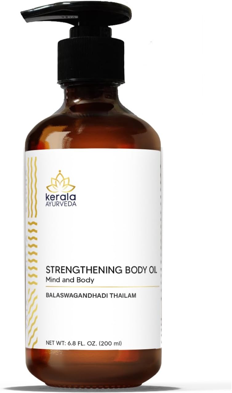 Kerala Ayurveda Balaswagandhadi Thailam - Ayurvedic Massage Oil for Body with Ashwagandha - Balances Vata and Pitta, Calms Mind, Nourishes Body & Tones Muscles, 6.76 Fl Oz