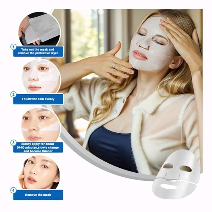 Bio Collagen Face Mask – Anti-Wrinkle & Hydrating Sheet Mask with Hyaluronic Acid | Moisturizing & Beauty Boost for Glowing, Youthful Skin