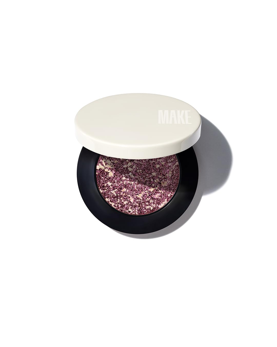 MAKE Beauty Multi-Chromatic Eye Shadow. Metal Reflecting Luminous Foil Finish Creamy, Buildable, Dimensional Long-wear, Crease-proof Powder Eyeshadow, Multichrome Shade - Glaze, Light Champagne