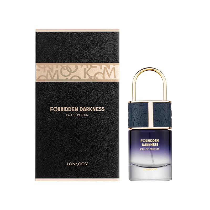 Lonkoom LOCK Forbidden Darkness Perfume for Women Men, 1.7 Fl Oz/50ml Unisex Eau De Parfum Spray Long-Lasting Fragrance, Floral Notes of Almond, Coffee, Lemon, Tuberose, Vanilla, Praline, Musk, Amber