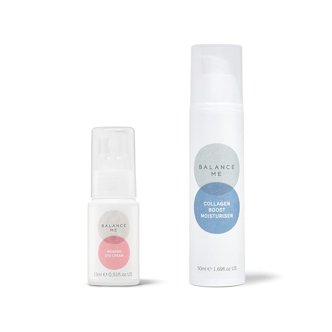 Balance Me Firm + Hydrate Eyes & Face Duo - Wonder Eye Cream & Collagen Boost Moisturizer - Vegan & Cruelty-Free - Firms & Hydrates