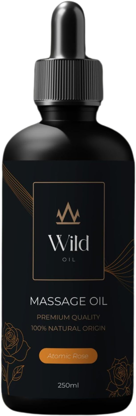 Atomic Rose Luxurious Lavender Massage Oil Mineral, Grape Seed, Jojoba & Lavender Skin Moisturization Hair Nourishment Hydration, Elasticity, Vegan & Natural (250ml)