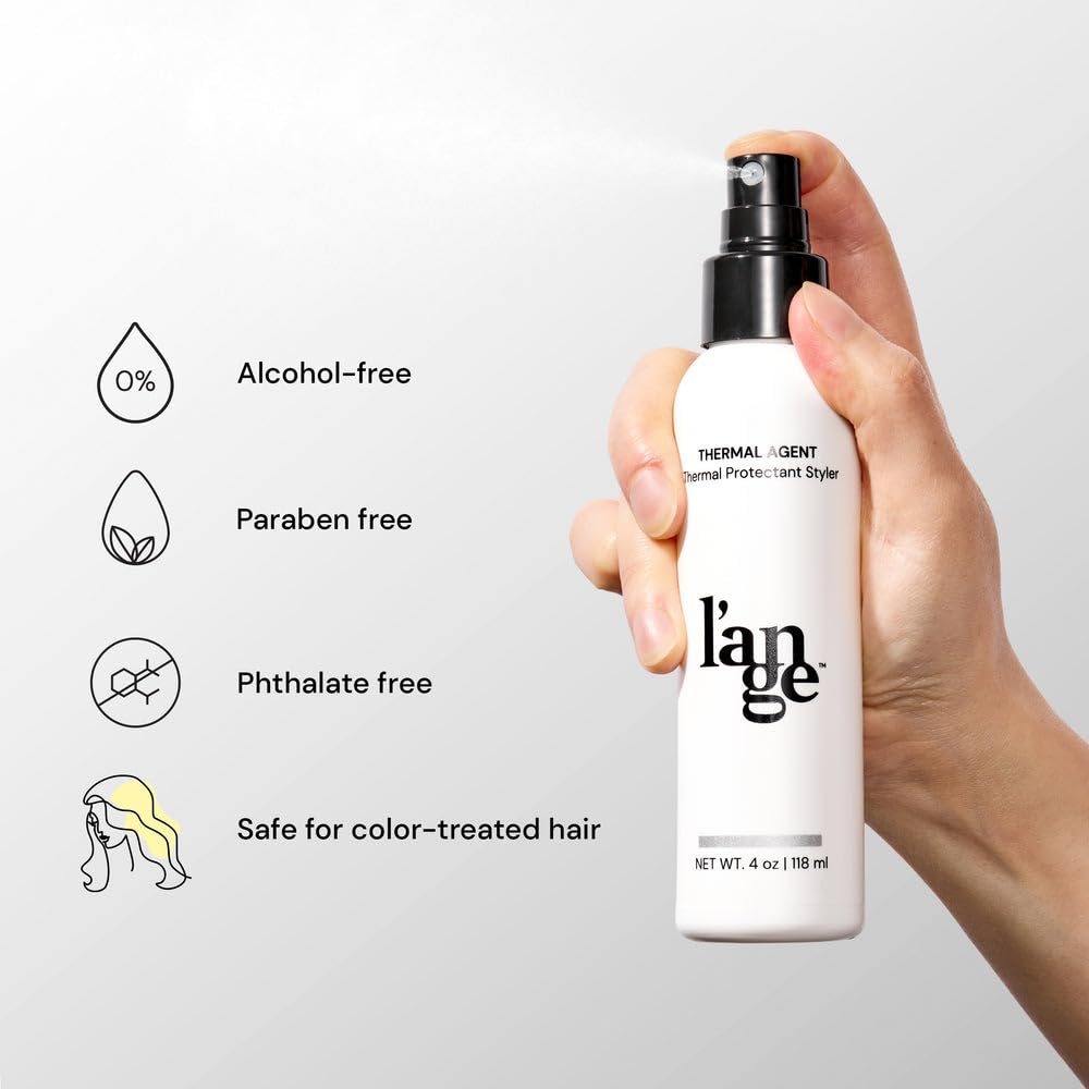 L'ANGE HAIR Thermal Agent - Thermal Heat Protectant Spray for Hair - Guards Strands from Damage Up to 450°F - Enhances Shine, Volume & Controls Frizz - Lightweight, Non-Greasy Formula - 4 Fl oz