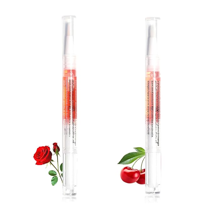 Cuticle Oil KIT 2 Scent (Rose Cherry) Revitalize and Strengthen Your Nails Premium Nail Nutrient Oils Ideal for Home DIY or Nail Salon