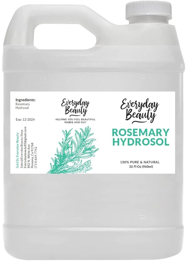 Rosemary Hydrosol - Bulk 32 Fl Oz - Alcohol-Free Vegan All Natural Refreshing for Face, Scalp & Hair - Uplifts, Calming & Soothing for All Skin Types…