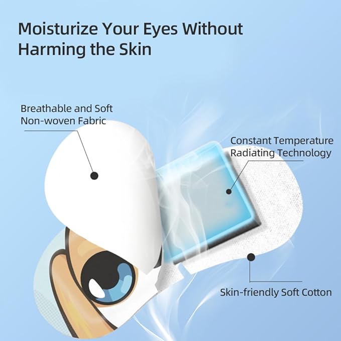 30 Packs Steam Eye Masks for Dry Eyes - Relaxing Hot Sleep Mask, Disposable Moist Heating Compress Pads