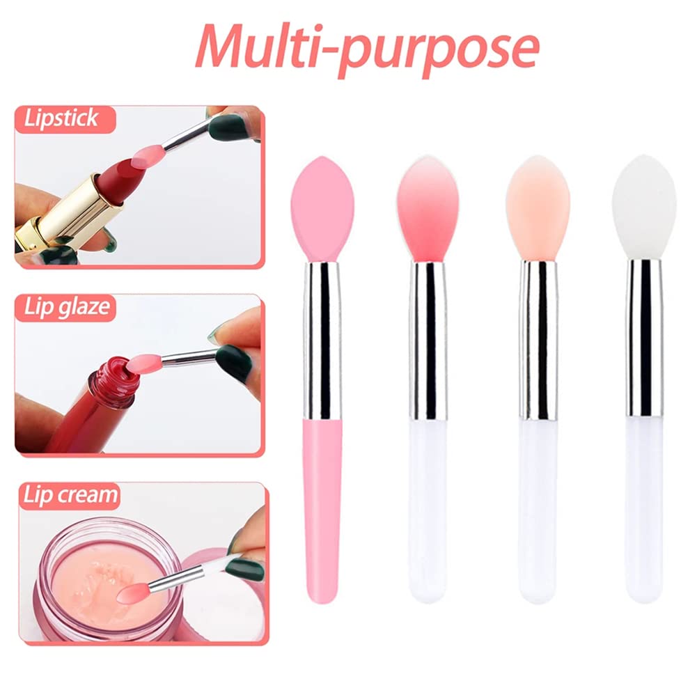 20 Pcs Silicone Mini Lip Brush, Silicone Lipstick Applicator Wands for Lip Gloss, Eyeshadow