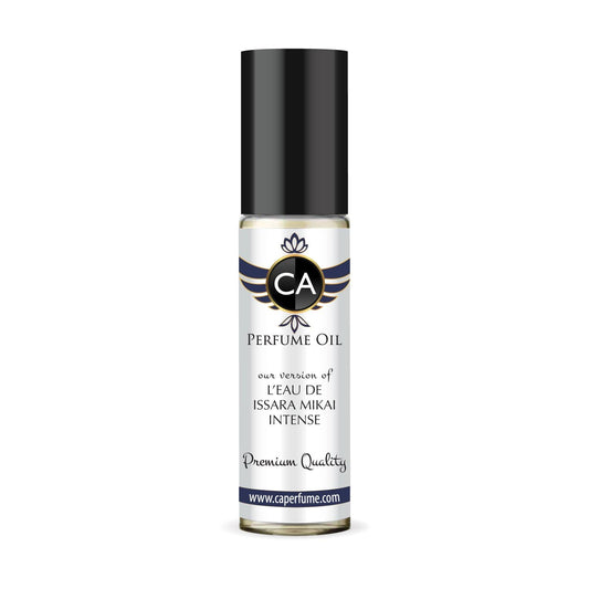 CA Perfume Impression of L'eau De Miyake Intense for Men Fragrance Oil Woody Scent Long Lasting Cologne for Men Travel Size TSA Ready Mini Parfum Body Oil Roll-on 0.33 Fl Oz 10ml