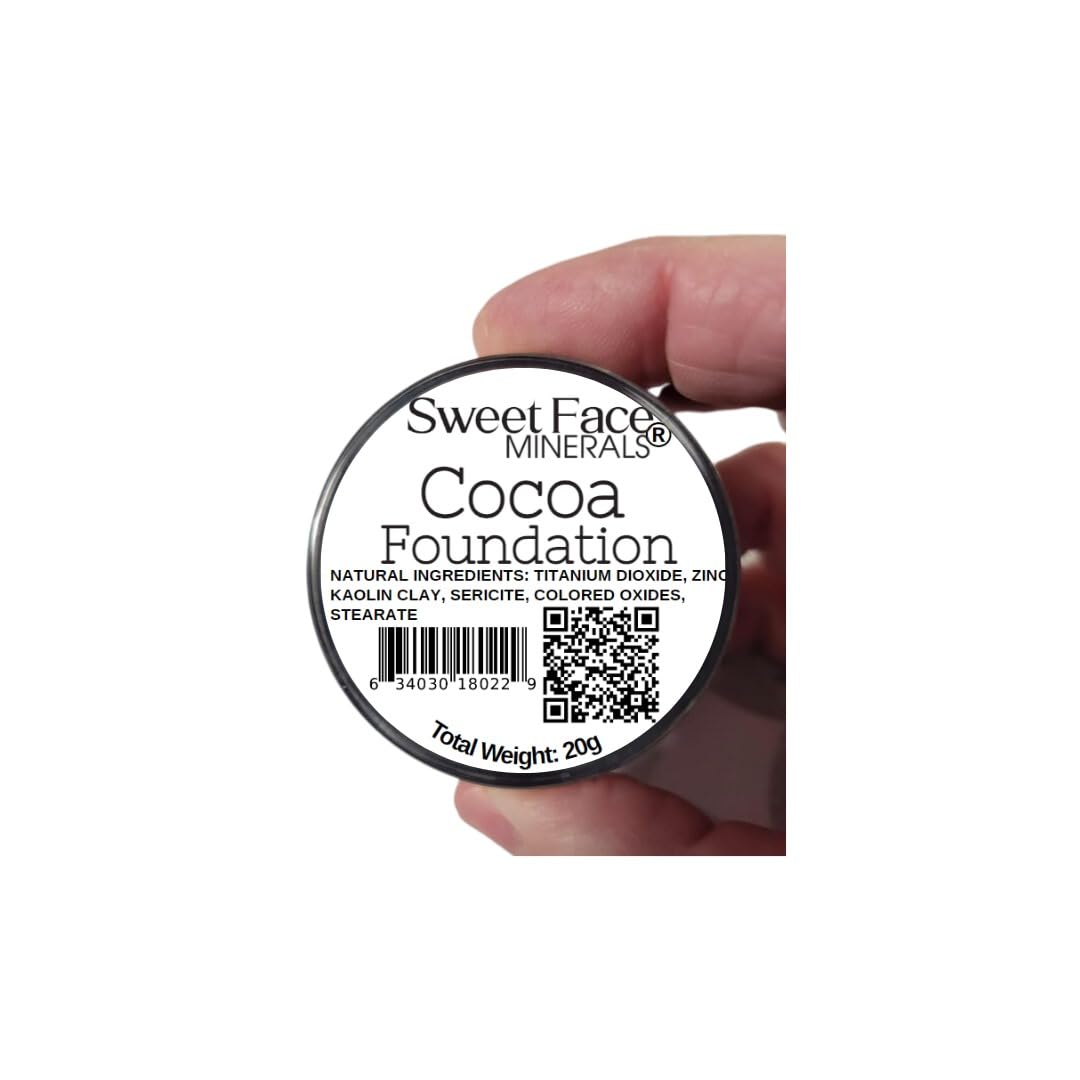 Cocoa Shade Foundation (20g Full Size Sifter Jar) Matte Mineral Makeup Loose Powder Foundation – Full Coverage, Natural Finish, Noncomedogenic, SPF 30