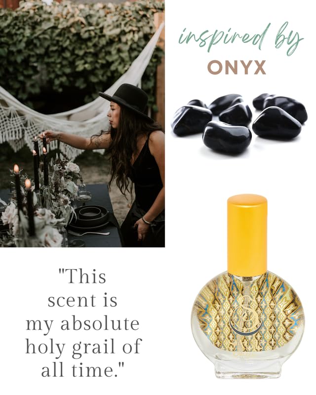 The Sagelifestyle Onyx Organic Perfume Spray for Women - Black Coconut, Vanilla, Amber, Oakmoss - Long Lasting and Natural Scent, Vegan & Cruelty Free, Made in USA, 1/2 oz - Travel Size Perfume