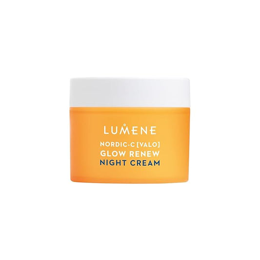 Lumene Nordic-C [Valo] Glow Renew Night Cream - Revitalizing Facial Moisturizer with Arctic Cloudberry, Hyaluronic Acid and Vitamin C - Radiance-Boosting Vegan Skin Care (1.7 oz)