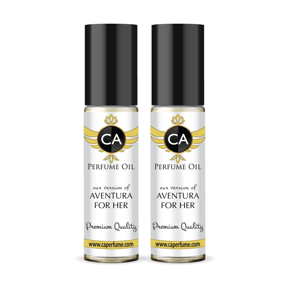 CA Perfume Impression of Aventura For Her for Women Eau De Parfum Chypre Fruity Scent Long Lasting Perfumes for Women Travel Size TSA Ready for Day and Night Wear 0.33 Fl Oz 10ml (Pack of 2)