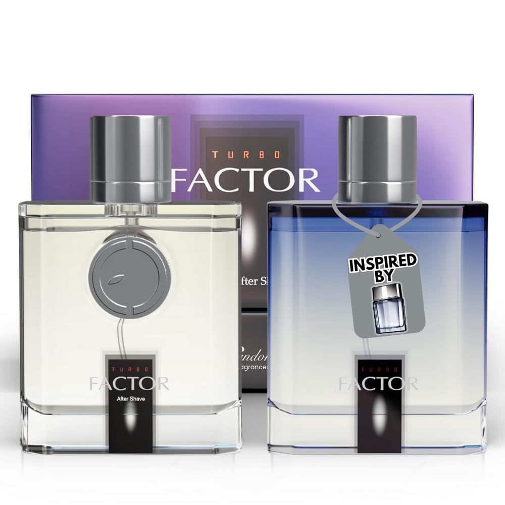 Men’s After Shave & Eau de Parfum Set – Tangerine, Cranberry, Oakmoss, Sandalwood – Fresh, Woody, Sexy, Long-Lasting Cologne Gift Set for Men 2x (3.4 fl oz / 100 ml)