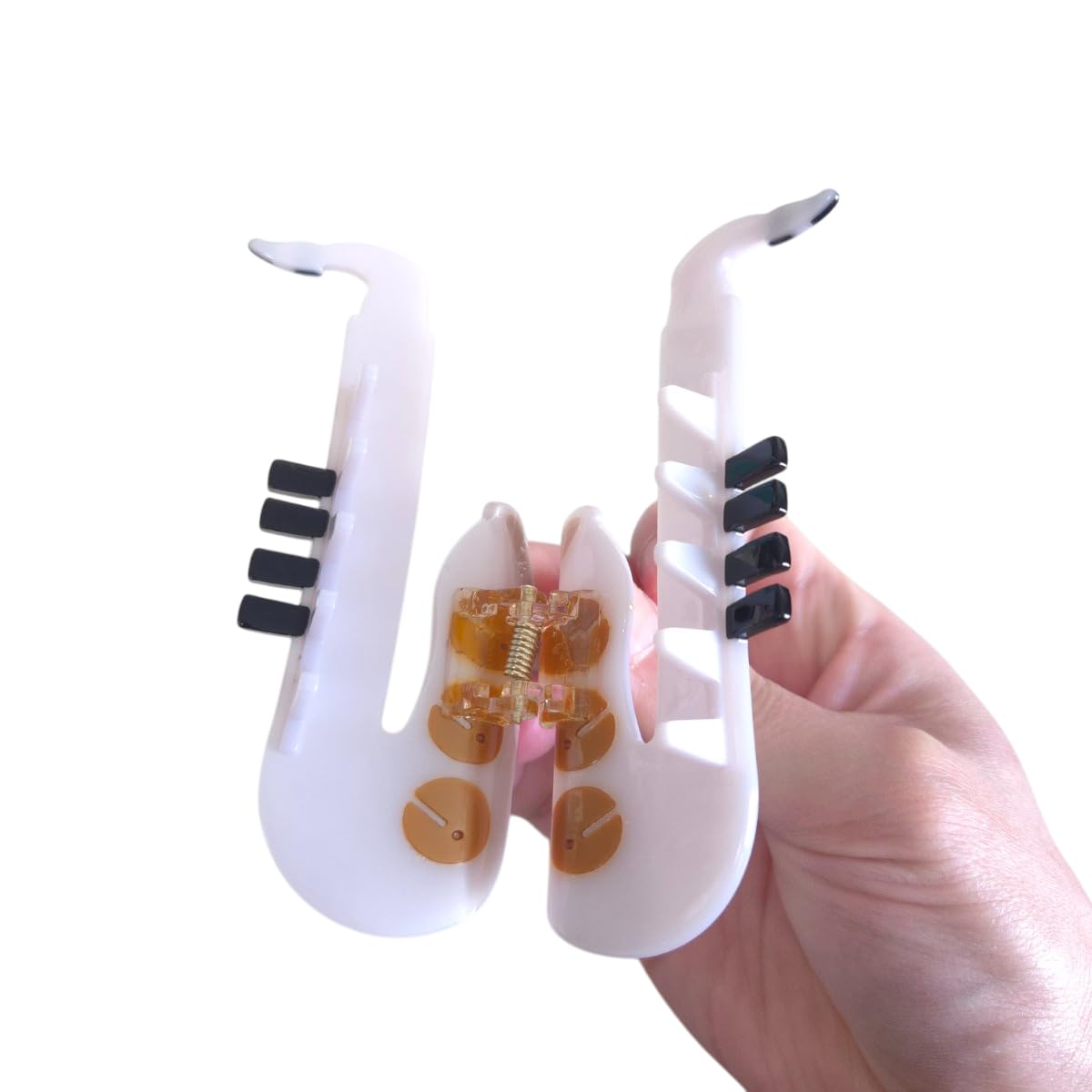 Funny Saxophone Hair Clip,Novelty Acetate Claw Clips,Music Instrument Hair Clips for Women,White