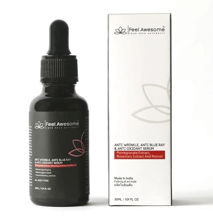 Anti Wrinkle, Anti Blue Ray & Anti Oxidant Serum with Retinol, Niacinamide, Hyaluronic Acid | 3 in One Serum | Hydrates & Smoothens Skin | 1 Fl Oz / 30 ml