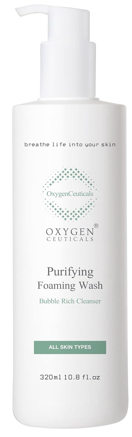 OxygenCeuticals Purifying Foaming Wash – pH 5.0 Low Acidic Gel Cleanser for Sensitive & Acne-Prone Skin, Gentle Face Wash with Anti-Inflammatory Botanic Extracts 10.8 fl.oz (320ml)