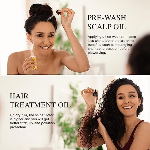 Prewash Dry Scalp Hair Oil Treatment - Pre Shampoo Rosemary Hair Oil for Dandruff Itchy Scalp, 1 Pack 1.7 fl oz