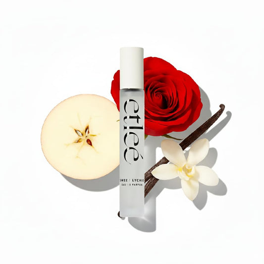 Sweet Lychee Eau de Parfum 0.34oz, Fruity Floral Long Lasting Perfume With Vanilla, Apple, Lemon, Amber, Musk, Rose & Jasmine, Layerable Luxury Fragrance for Women & Men for Everyday Wear