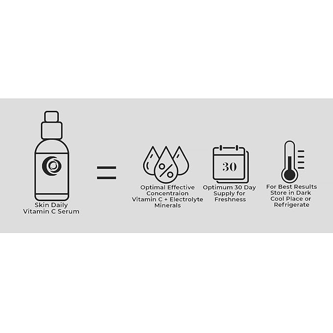 Antioxidant Vitamin C Serum for Face- Infused with Electrolytes, Hyaluronic Acid, Retinol - 1 oz