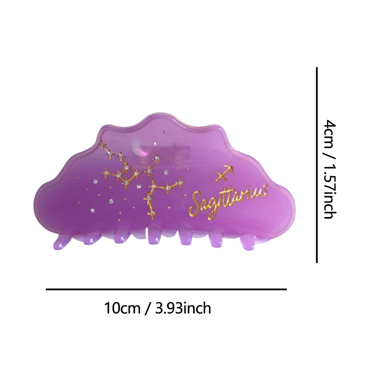 Fantasy Sagittarius Sign Hair Clips,Novelty Acetate Claw Clip,Zodiac Hair Clips for Women,Purple