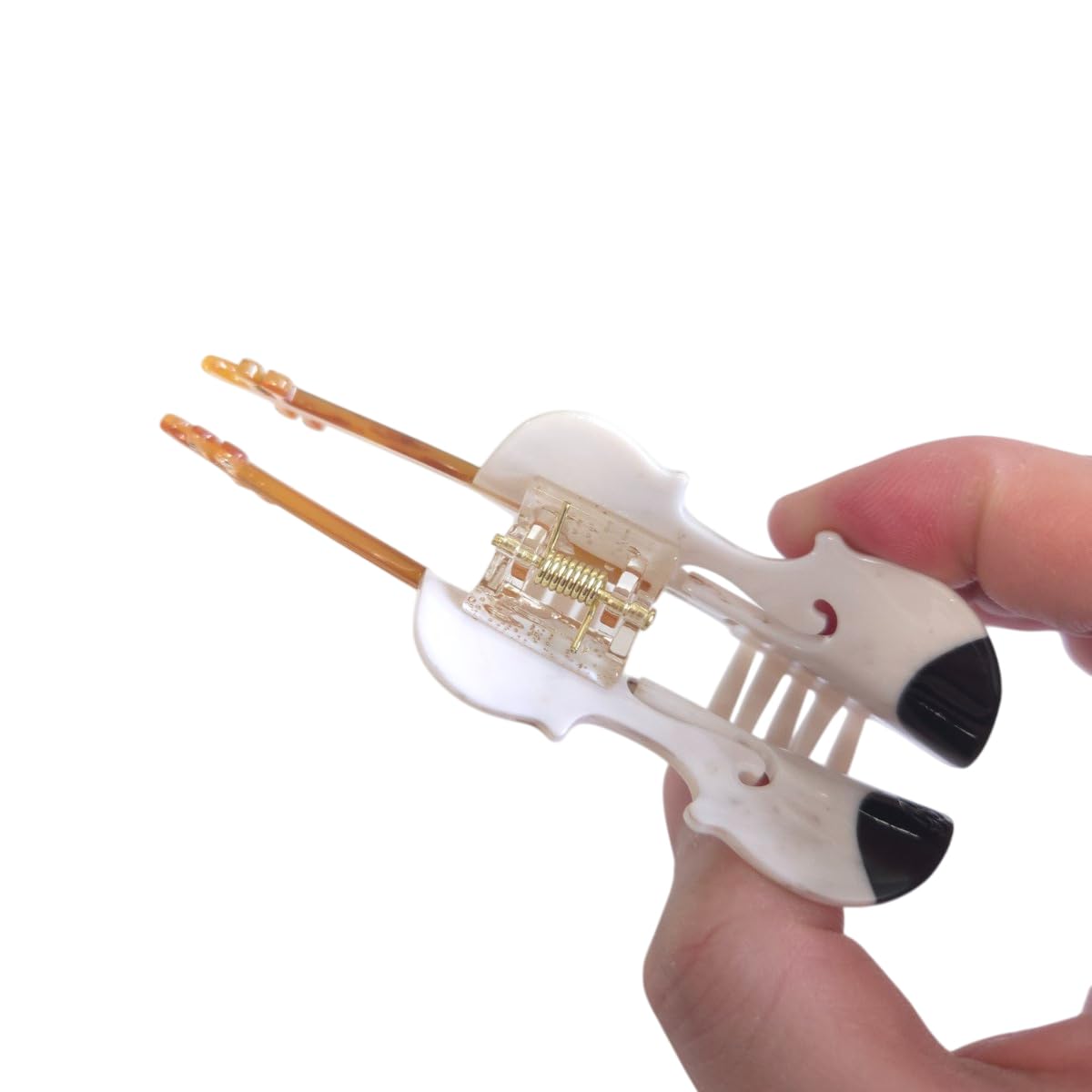 Funny Violin Hair Clip,Novelty Acetate Claw Clips,Music Instrument Hair Clips for Women,White