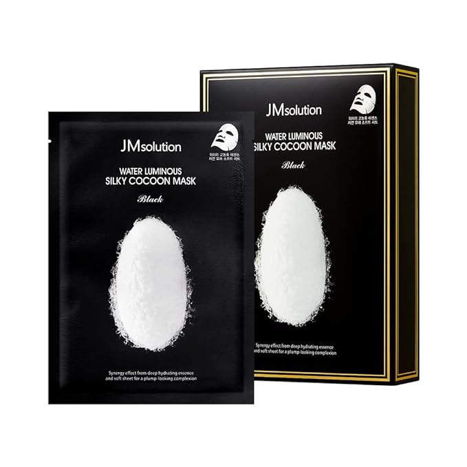 JM Solution Marine Luminous Pearl Deep Moisture 3 Step Skin Care Face Mask - Korean Skincare Facial Mask - boosting Brightening Moisturizing-10 Sheets for Dry Skin (Silky Cocoon)