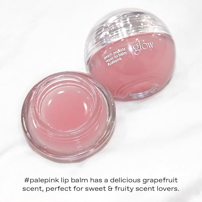glow peach peptide lip balm #palepink : Cruelty-Free & Artificial Fragrance-Free, Essential Oil-Free, Nourish & Moisturize Lips with Peach Flavored Lip Balm, 0.3 oz