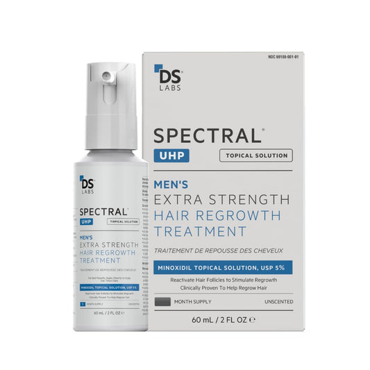 DS Labs Spectral.UHP 5% Minoxidil Hair Density Serum for Men - Extra Strength Topical Formula for Thicker-Looking Hair, Targets Thinning at the Crown Area, With Nanosome Technology, 60mL