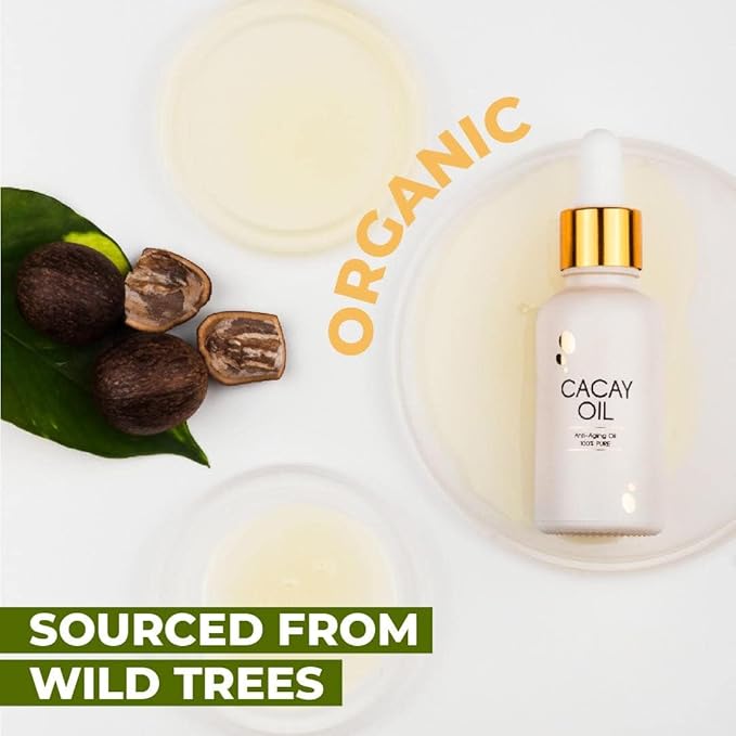 Cacay Pure Anti-Aging Oil – Natural Retinol Cacay Oil for Face, Hair, and Body | Organic Vitamin E Oil for Lip & Cuticle Care | Organic Face & Skin Oil Therapy (Cacay Oil + Spa Headband)