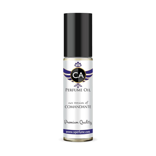 CA Perfume Impression of Comandante Unisex Fragrance Oil Aromatic Fruity Scent Long Lasting Perfumes for Women & Men Travel Size TSA Ready Mini Parfum Body Oil Roll-on 0.33 Fl Oz 10ml