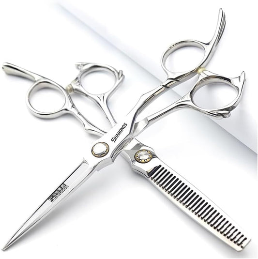 6/6.5-inch Sharonds hair clippers, professional Japanese 440C scissors, efficient scissors, scissors, comb adjuster (5.5 inch 2 Piece)