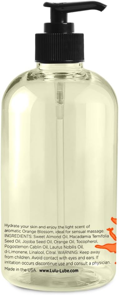 Lulu Orange Blossom Massage Oil. with Jojoba and Essential Oils. for Massaging 16 Ounce.