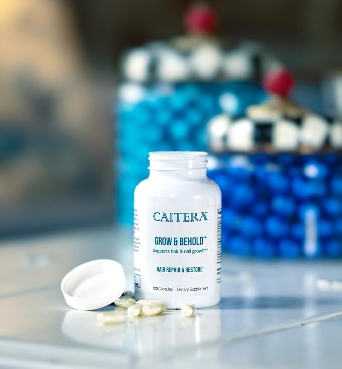 Grow & Behold | Clinically Tested Dietary Supplement for Thinning Hair | Saw Palmetto, Biotin, Zinc & Selenium to Support Hair Growth, Vitality, Shine & Fullness | Vegan 120 Capsules