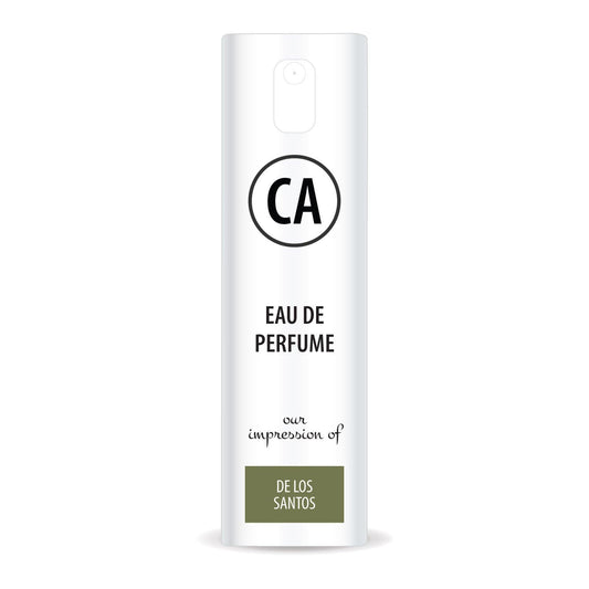 CA Perfume Impression of De Los Santos Unisex Eau De Parfum Floral Scent Long Lasting Unisex Fragrance Travel Size TSA Ready for Day and Night Wear 0.33 Fl Oz 10ml