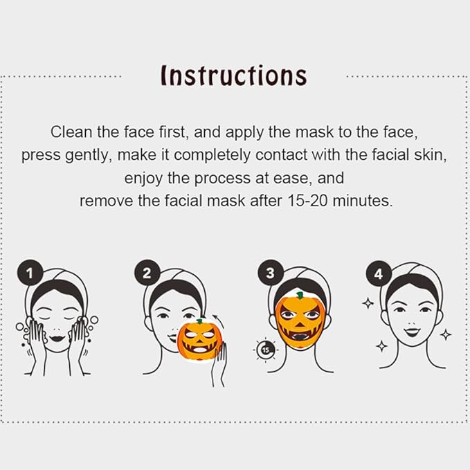 MOND'SUB Halloween Character Mask,Brightening facial mask,Hydrating, Calming, Enriched with Vitamin C,Brighten dull skin 8 packs