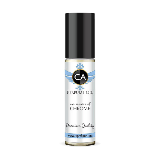CA Perfume Impression of Chrome for Men Eau De Parfum Citrus Aromatic Scent Long Lasting Cologne for Men Travel Size TSA Ready for Day and Night Wear 0.33 Fl Oz 10ml