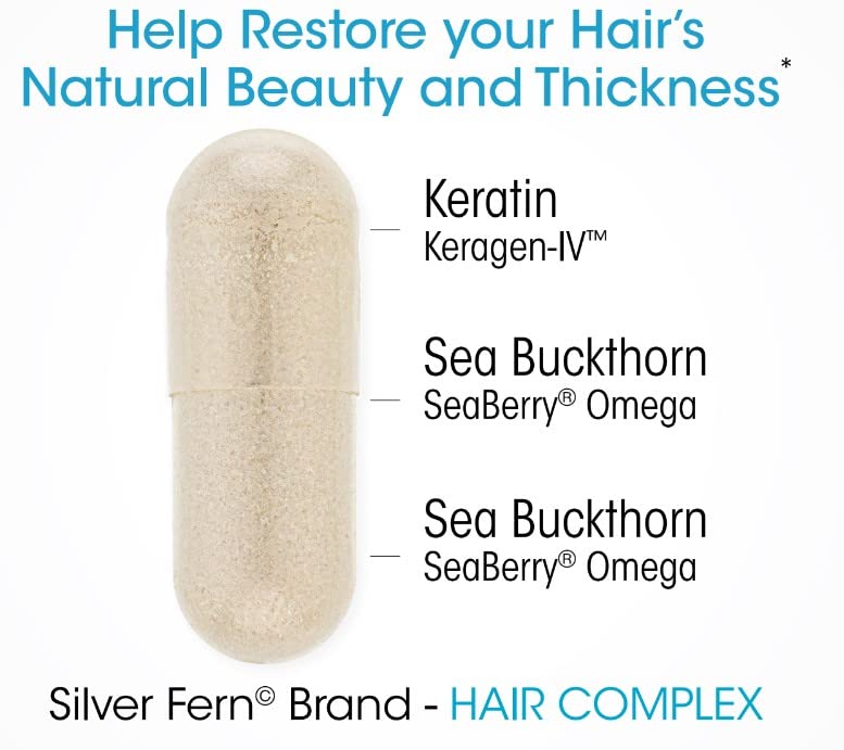 Silver Fern Hair Complex Hair Supplement for Promoting Healthy Hair - Each Bottle Contains 30 Days of Powder Supply - 2 Bottles