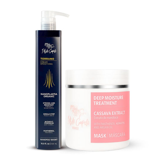 I Belli Capelli Torrano Keratin Kit, Keratin Hair Treatment Straightening in 1 Step (500ml) + Argan Oil Mask (500g)-Nanoplastia Keratina para Alisar el Pelo Sin Formol- Progressiva (2 pack)