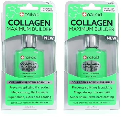NAIL-AID Collagen Power Coat, Clear, 0.55 Fluid Ounce (Pack of 2)