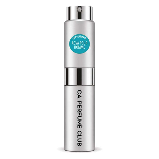 CA Perfume Impression of Bvlg. Aqva Pour Homme For Men Replica Version Fragrance Dupes Concentrated Long Lasting Eau de Parfum Spray Refillable Atomizer Bottle 0.27 Fl Oz/8ml-X1